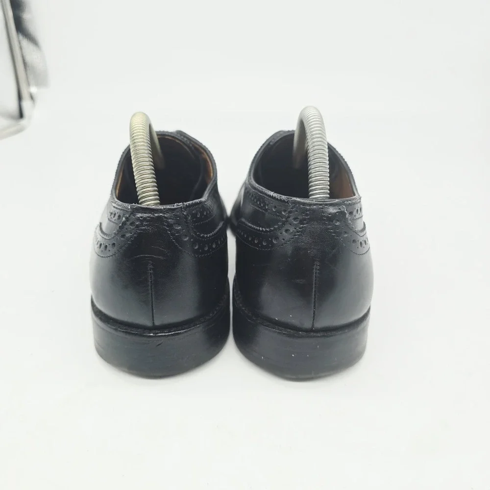 Allen Edmonds Sanford Mens Size 9 D Black Leather Cap Toe Oxford Dress Shoes